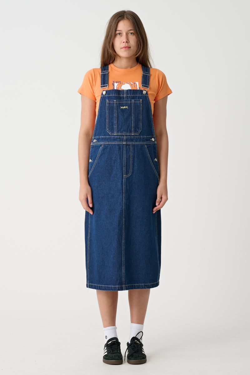 Denim overall skirt navy hotsell