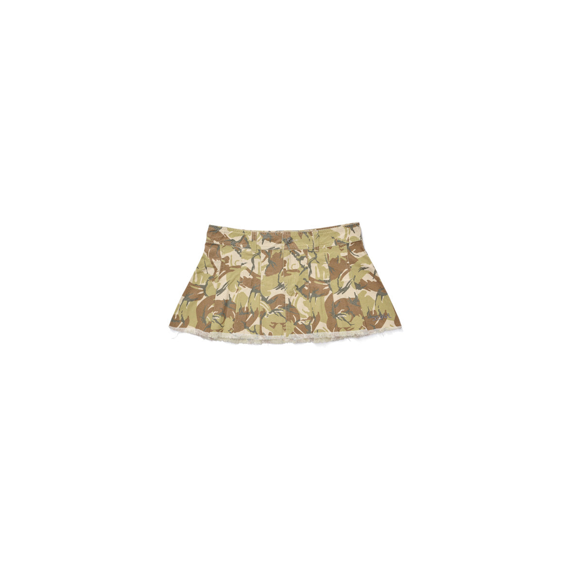 Camo Mini Skirt Beige