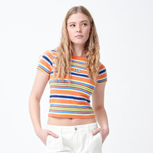 Load image into Gallery viewer, Striped Ringer Baby Tee - Orange