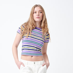 Striped Ringer Baby Tee - Lilac