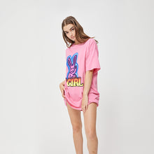 Load image into Gallery viewer, Graffiti Bunny OS Tee Dress - Watermelon