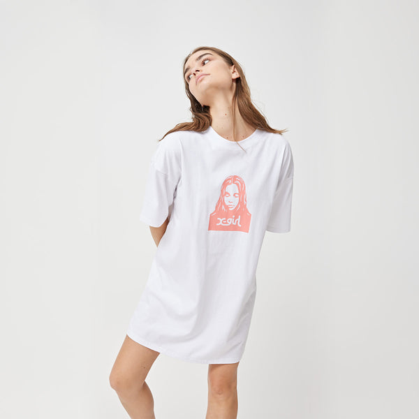 Face OS Tee Dress - White