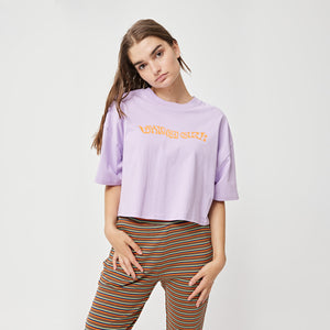 Butterfly Crop Tee - Lilac