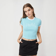 Load image into Gallery viewer, Mills Outline Ringer Tee - Sky Blue