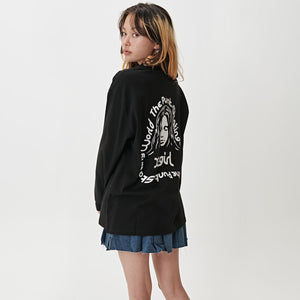 Message Face LS Tee - Black