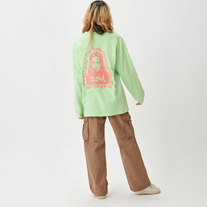 Message Face LS Tee - Lime