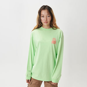 Message Face LS Tee - Lime