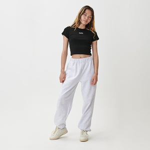 Mills Logo Trackpant - Snow Marle