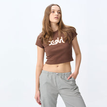 Load image into Gallery viewer, Glitter Mills Baby Tee - Brown
