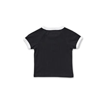 Load image into Gallery viewer, Heart Embroidery Raglan Tee - Black