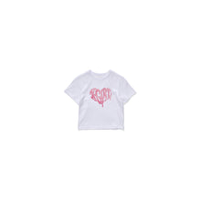 Load image into Gallery viewer, Glitter Heart Baby Tee - White