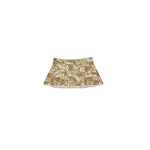 Camo Mini Skirt - Beige