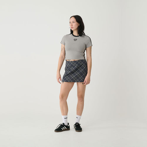 Heart Racer Baby Tee - Grey