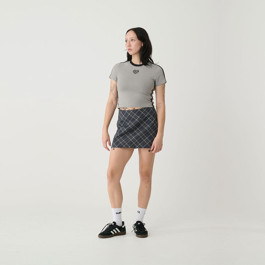 Heart Racer Baby Tee - Grey