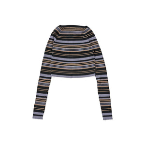 Striped Crop Knit - Black