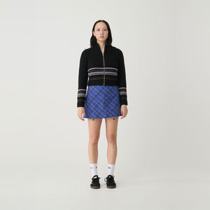 Tartan Plaid Mini Skirt - Cobalt