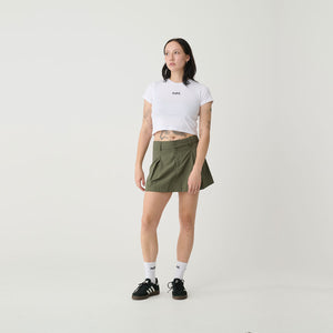 Nylon Flared Mini Skirt -Sage