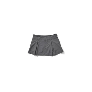 Nylon Flared Mini Skirt - Charcoal